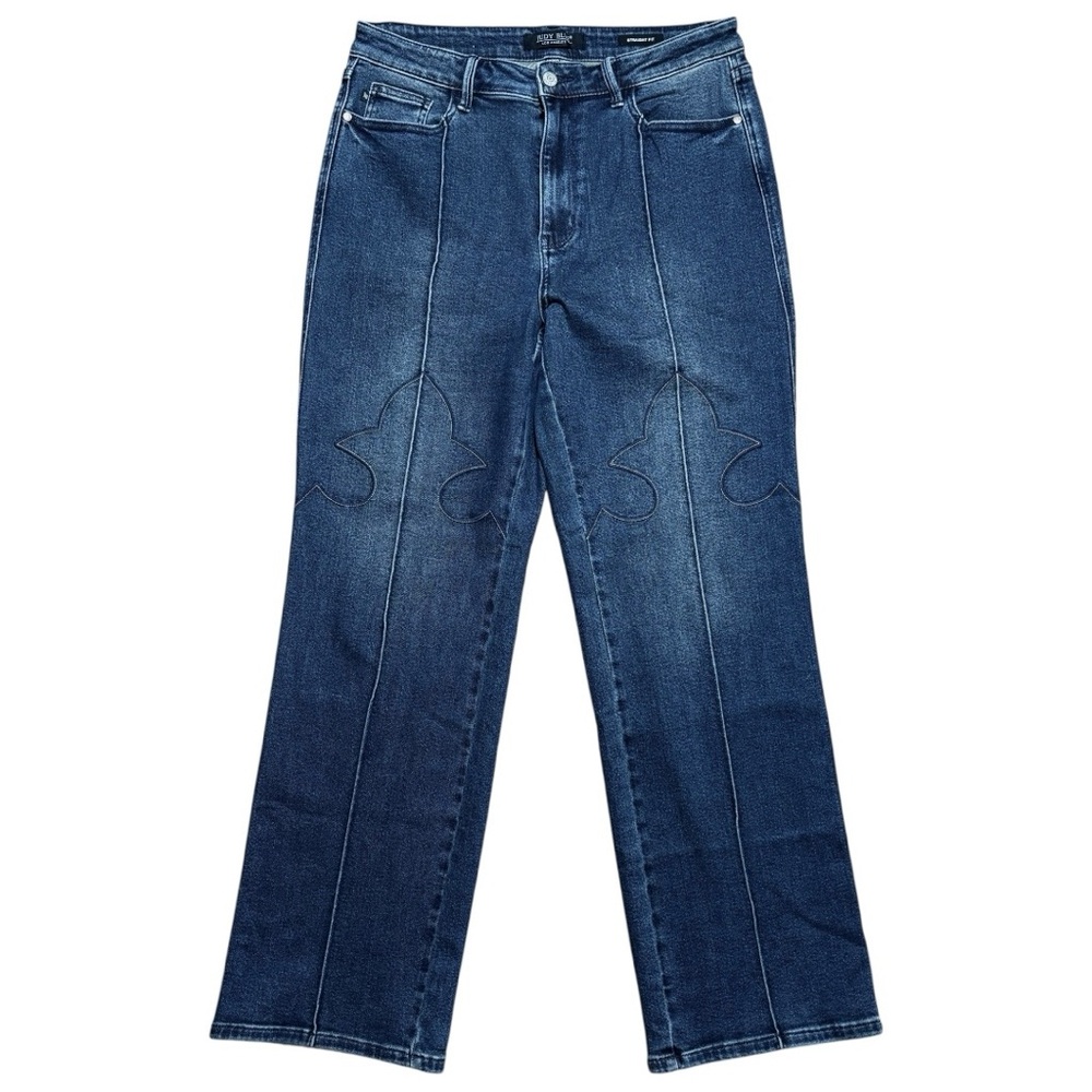 Judy Blue Western Seam Detail Straight Fit Jeans In Sz 15/32